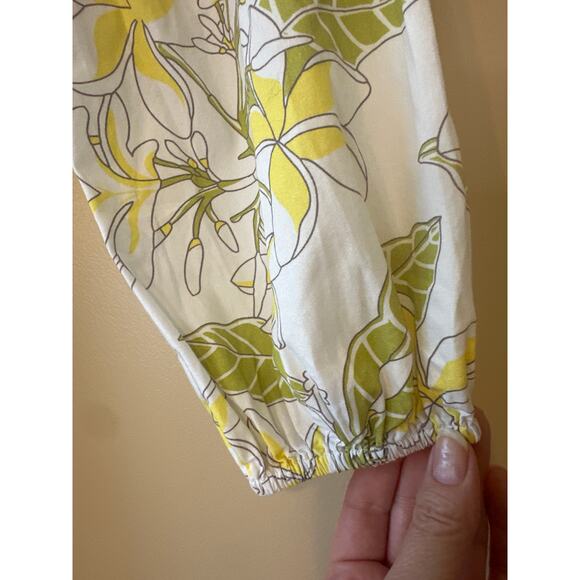 Coco Shop Yellow Tropical Floral Cotton Maxi Dress Small - Picture 4 of 9